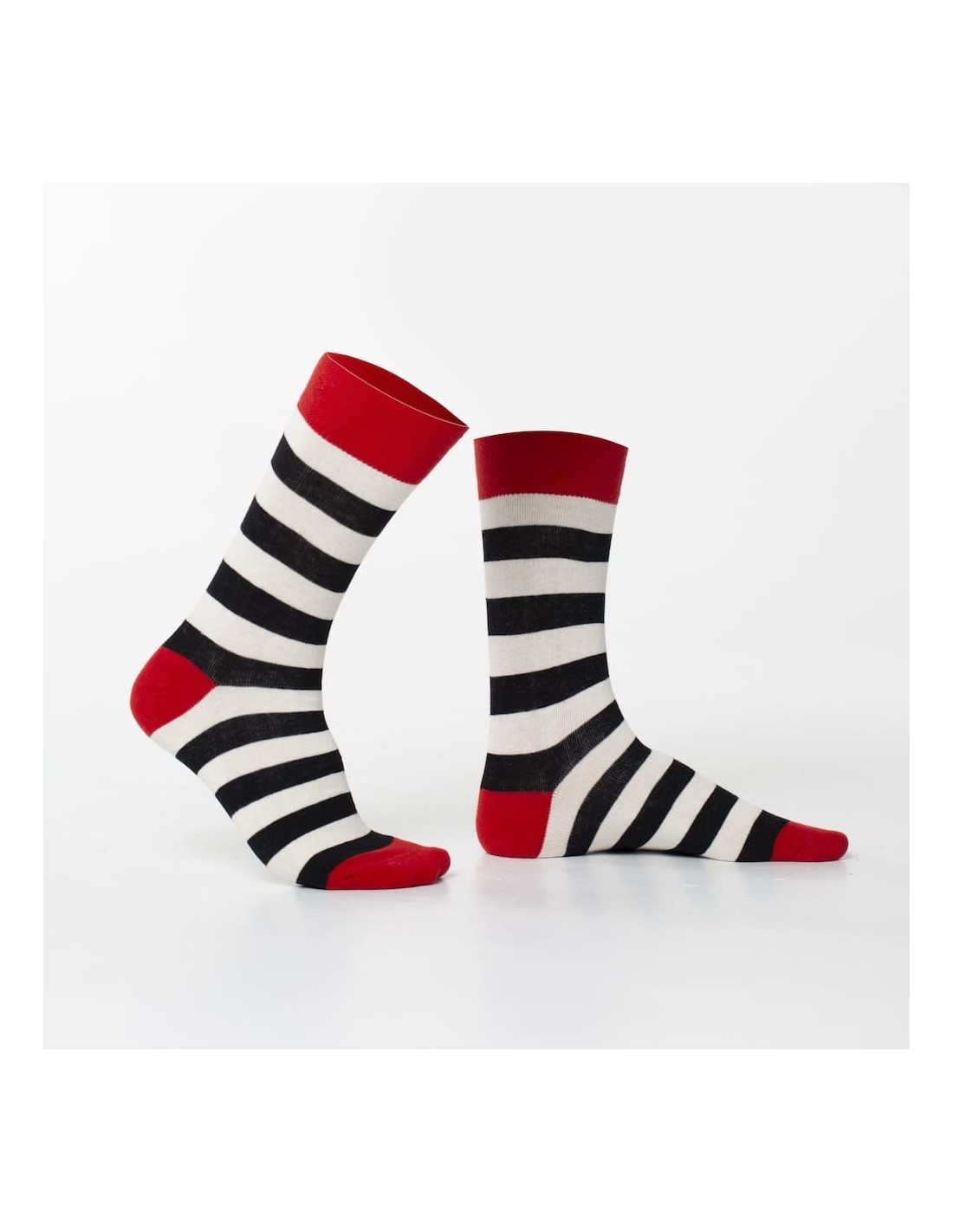 Cream and black striped men\'s socks SM21 - Online store - Boutique